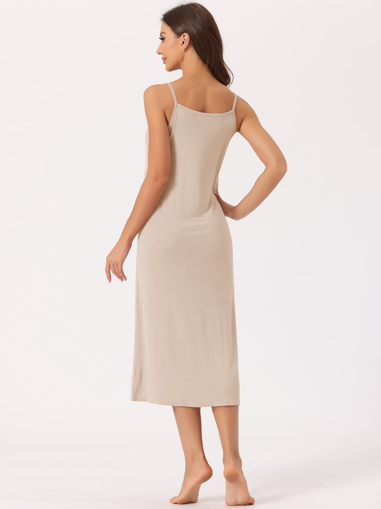 DARING DIVA Women's Spaghetti Strap Full Slip Midi Under Dress 2XL Apricot