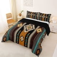 thumbnail image 2 of jejeloiu Bold Tribal Full Size Comforter Sets,Southwest Print Bedding Comforter Set For Boys,Black Brown,Black Reversible,3 Pieces,1 Comforter and 2 Pillowcases, 2 of 7