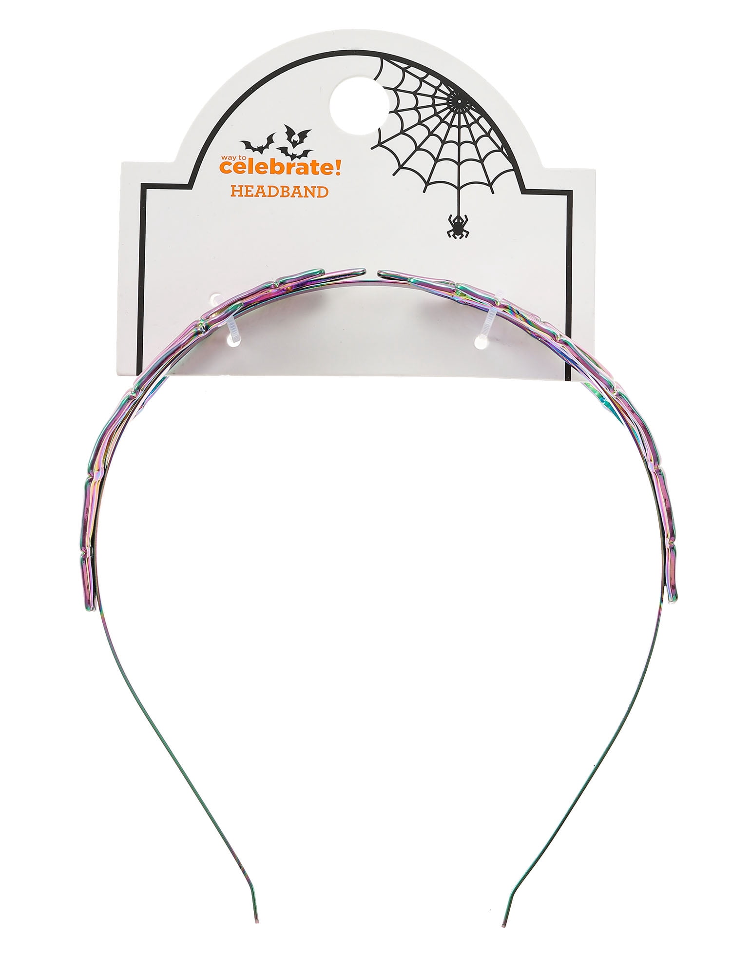 Way To Celebrate Halloween Women's Iridescent Skeleton Hands Headband