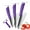 Purple, variant on Kitchen Knife Set, Ceramic Chef Knife 4Pcs Set with Sheath and Ergonomic Handle,Black Blade Peeler Slicer Utility Fruit Paring Knives