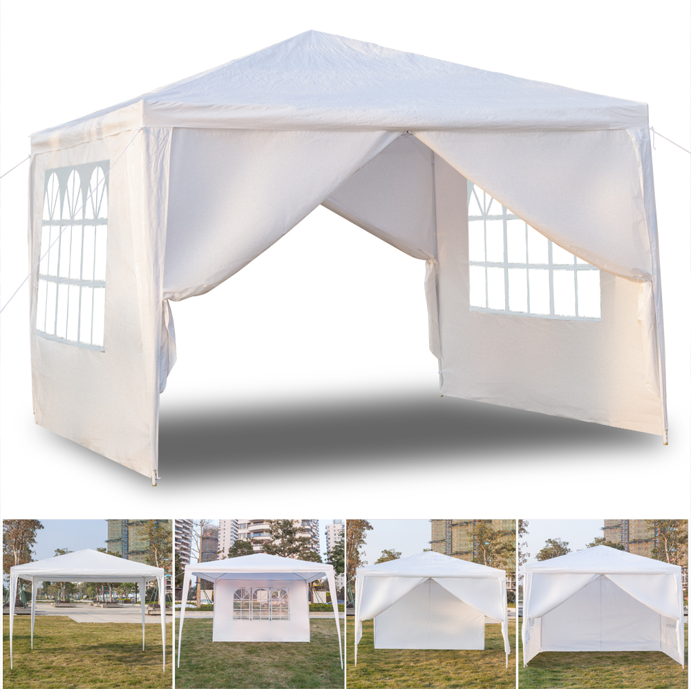 Lowestbest 10'x10' 4 Sides Party Tent, Wedding Canopy Tent, Outdoor Patio Folding Gazebo Canopy, White Lowestbest 10'x10' 4 Sides Party Tent, Wedding Canopy Tent, Outdoor Patio Folding Gazebo Canopy, White