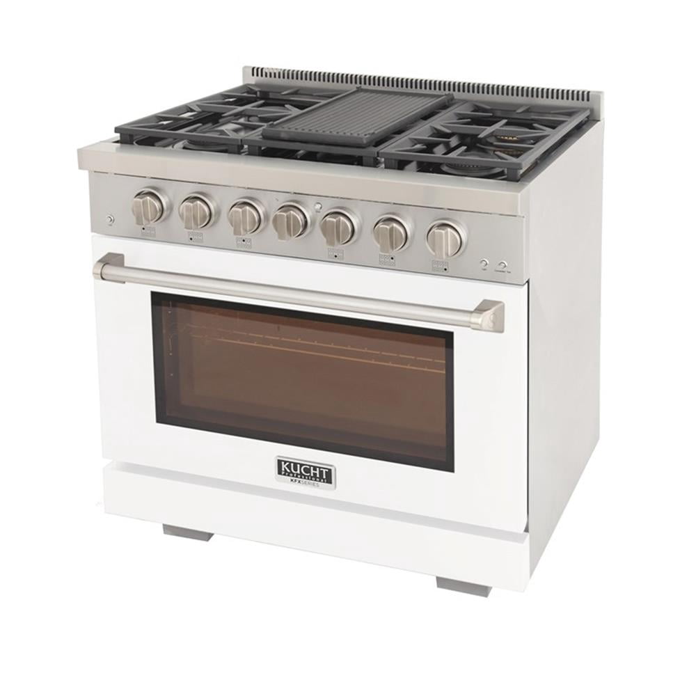 Pemberly Row 36" Natural Gas Range in White with True Simmer Burners