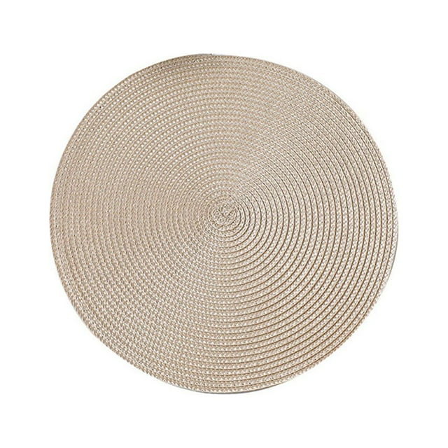 Yuarrent Mantel Individual de forma redonda, posavasos trenzados de estilo escandinavo, manteles individuales tejidos, cocina para el hogar, de Mostrada Champán