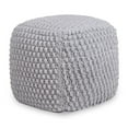 thumbnail image 2 of Loft Lyfe Kaylene Cotton Yarn Ottoman, Hand Knitted, Light Grey, 2 of 6