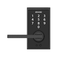 thumbnail image 1 of Schlage Latitude Matte Black Electronic Keyless Touchpad Door Lock Lever with Century Trim Rated AAA, 1 of 1