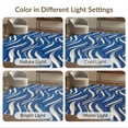 thumbnail image 7 of ODIKA Abstract Brushstroke Interlocking Wave Motif Accessories Navy Long Refined Stain Resistant Low Profile for Dorm Room, Small Living Apartment, 7 of 7