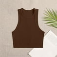 thumbnail image 2 of ZyeKqe Going out Tops for Women Sleeveless Cropped Shirts Crewneck Ribbed Knit T Shirts Slim Fitted Stretchy Basic TeesS-L, 2 of 3