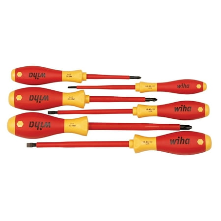 

Wiha 32092 Slotted And Phillips Insulated Screwdriver Set 1000 Volt 6 Piece