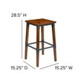 thumbnail image 6 of Flash Furniture Jackson 2 Pack Rustic Antique Walnut Industrial Wood Dining Backless Barstool, 6 of 11