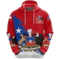 thumbnail image 2 of Sudadera con capucha con estampado 3D del mapa del emblema nacional de Chile para hombre, sudadera con la bandera chilena y flores, jerséis CONDOR, sudadera con capucha para mujer y niño, 2 of 5