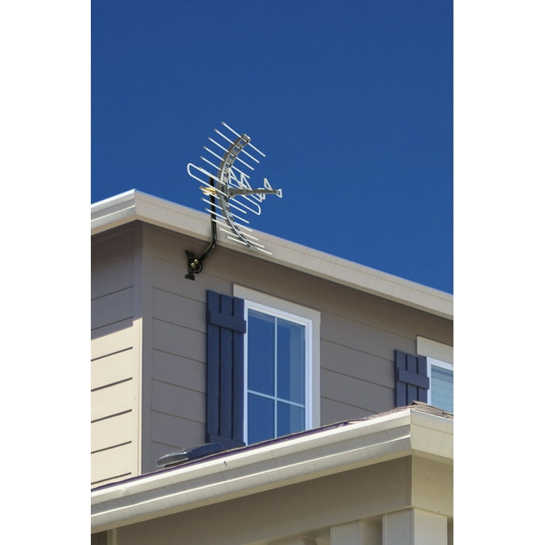 GE Outdoor HDTV Antenna, 70-mile Range, VHF UHF 1080P 4K, Black