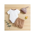 thumbnail image 3 of Franhais Infant Girl Short Sleeve Romper + Shorts + Hat, Fox Print Elastic Waist Envelope Collar Clothing, 3 of 9