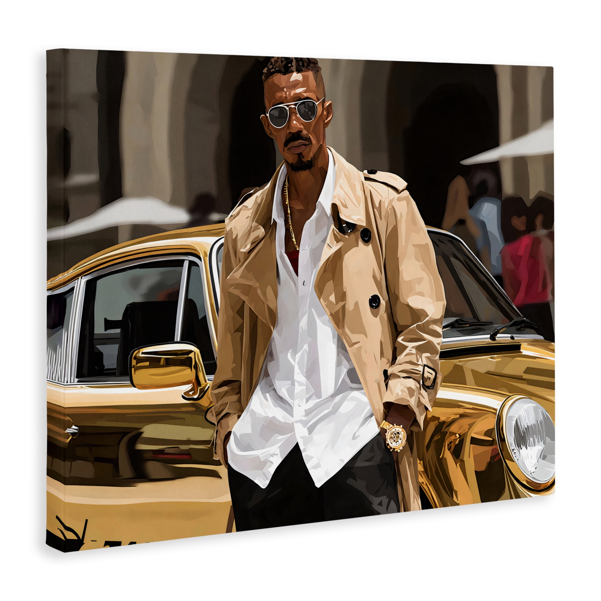 Stupell Industries Classy Gilded Sportscar & Driver Canvas Wall Art, design by Franklyn Gregory