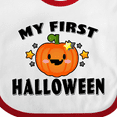 thumbnail image 4 of Inktastic My First Halloween with Pumpkin and Stars Boys or Girls Baby Bib, 4 of 4