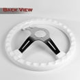 thumbnail image 3 of W-Power 14" White Galaxy Classic Wood 6-Hole Spoke Chrome Center Steering Wheel, 3 of 6