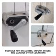 thumbnail image 3 of OUNONA Six-Tooth Hole Clothes Hanger Handle Silver Reusable Plastic Manual Crank Operation Various Locations 1Set, 3 of 8