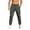 Green, variant on Men Elastic Drawstring Waist Jogger Chino Pants Button Fly Ribbed Ankle Cuffs Four Pocket Twill Relaxed Fit Street Walking Casual Trousers Gray M