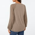 thumbnail image 2 of SUNBS Women Blouses Hollow-Out Lace Tops Crew Neck Long Sleeve Shirts for Women Trendy Clothes, 2 of 8