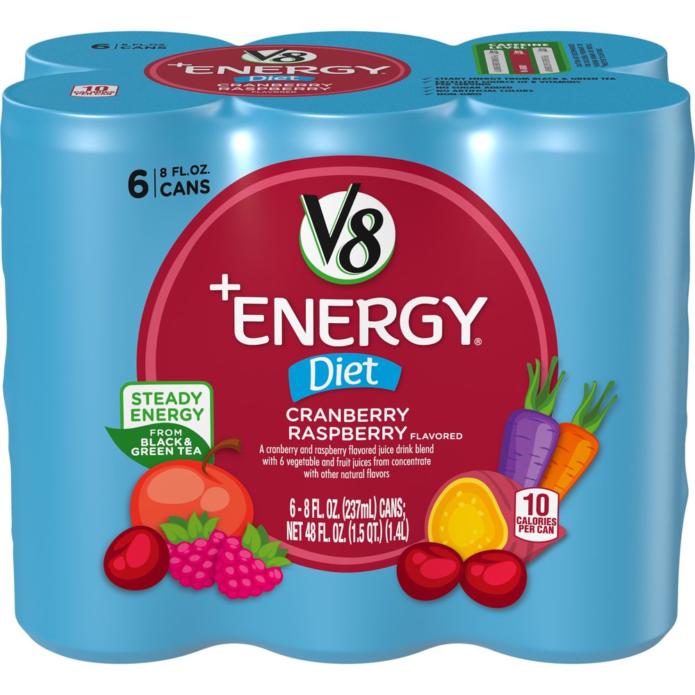 V8 +Energy, Healthy Energy Drink, Natural Energy from Tea, Diet