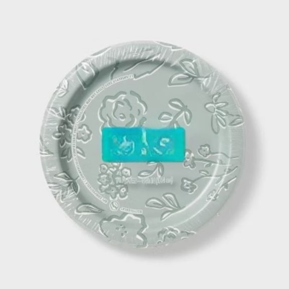 Green Floral Paper Plate 6.8" - 58ct