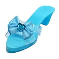 thumbnail image 5 of Dualoai Princess Dress up Shoes Dress up Kids Heels Decoration Shiny Versatile Toy Jelly Sandals for Girls for Birthday Childrens Day blue with bows, 5 of 9