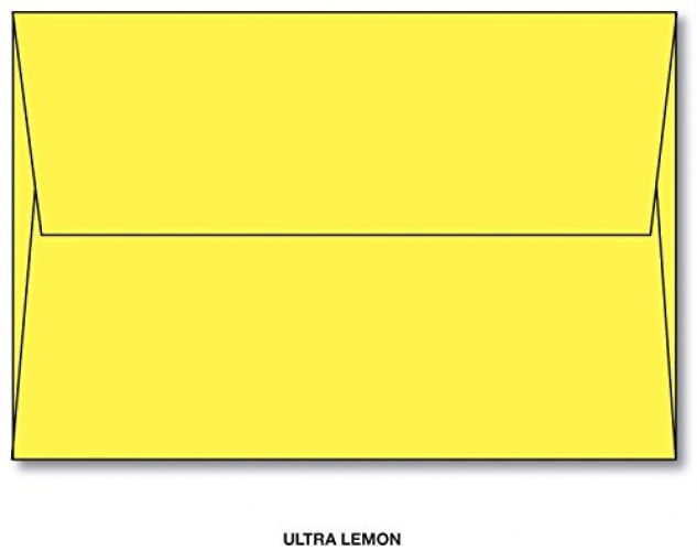 A7 Ultra Lemon Yellow Envelope Size A7 (5 1/4 X 7 1/4) 50 Envelopes Per Pack