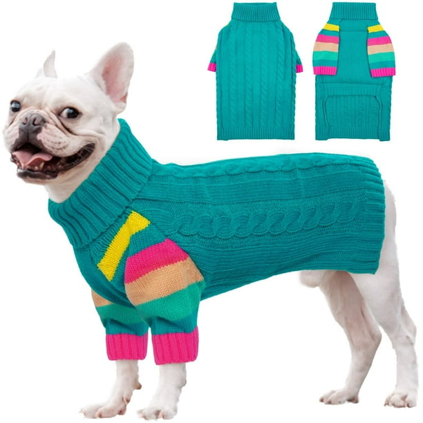 Suéter para perros OUOBOB, cuello alto para perros de tamaño mediano, para invierno