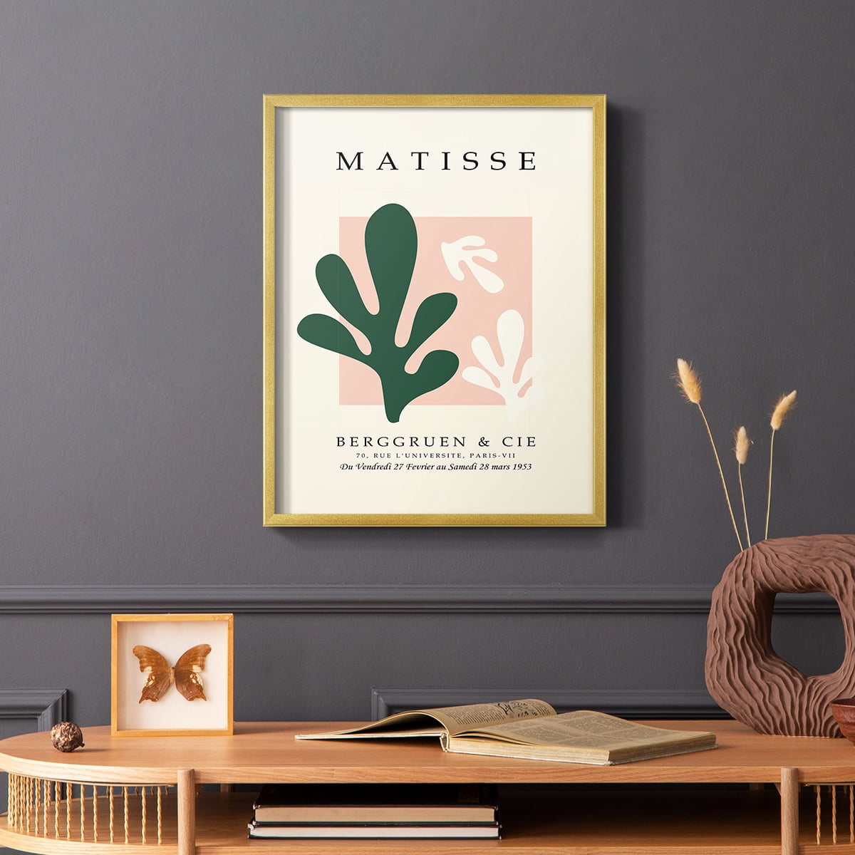 Matisse CDLXXVIII in Gold Solid Wood Framed Print No Nail Hanging