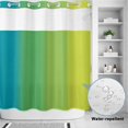 thumbnail image 2 of No Hook Shower Curtain, Blue Green Ombre Shower Curtains for Bathroom with See Through Top Window, Vertical Striped Abstract Art Waterproof & Washable Bath Curtain Long 72"x78", 2 of 9