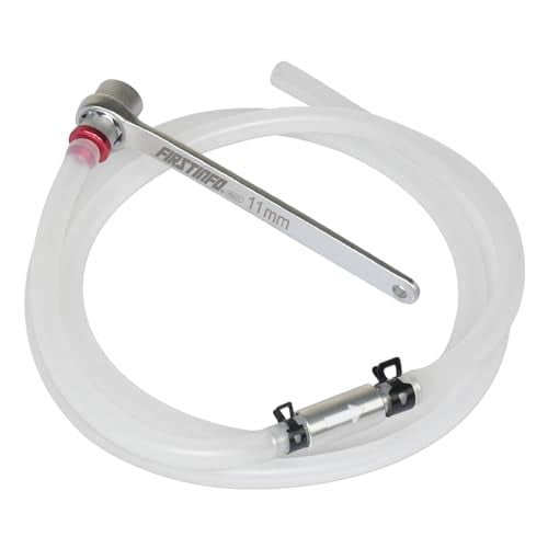 FIRSTINFO F3511 11mm Mini Brake Bleeder Wrench with Hose, Check Valve and 12 Points Socket, for Automotive and Motorcycle Brake Bleeding