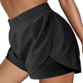 thumbnail image 6 of Fnooota Women's Athletic Shorts with Liner, Casual Elastic Waist Summer Sports Running Shorts Black Size M, 6 of 6