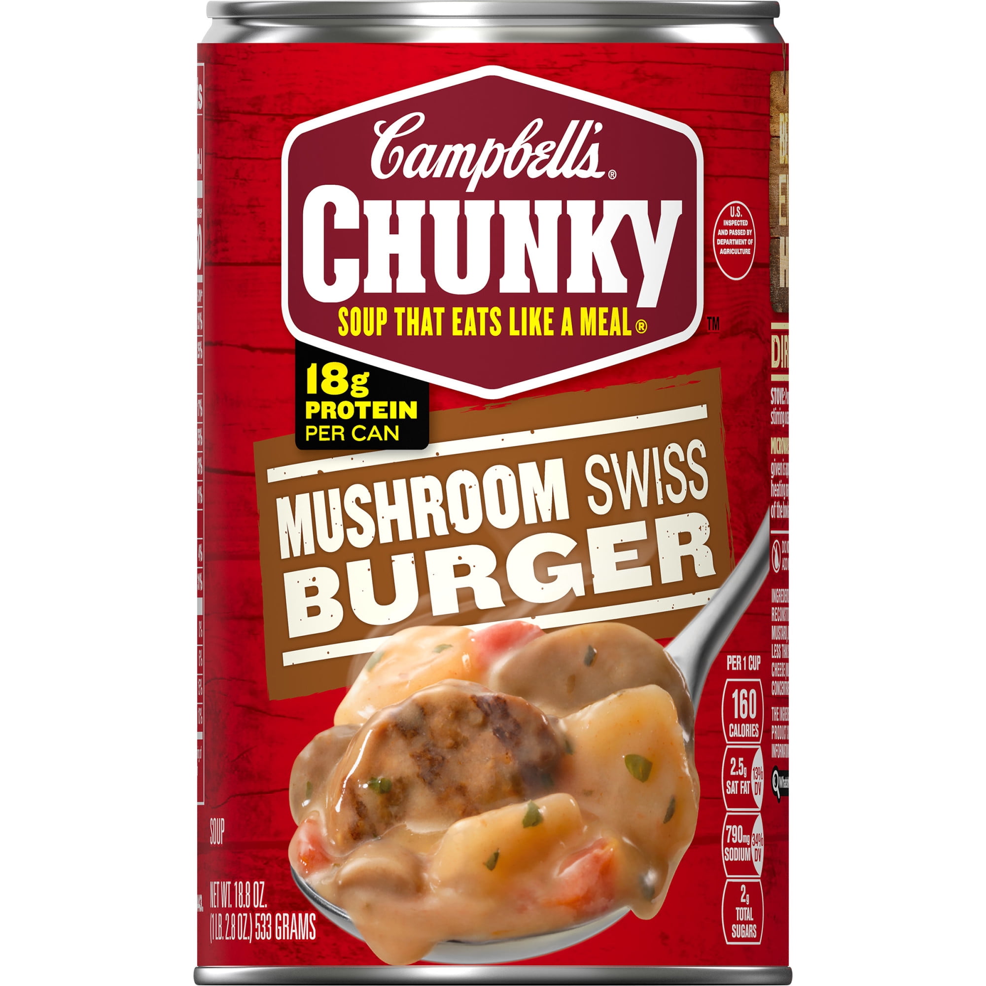 Campbell's Chunky Soup, Mushroom Swiss Burger Soup, 18.8 Ounce Can