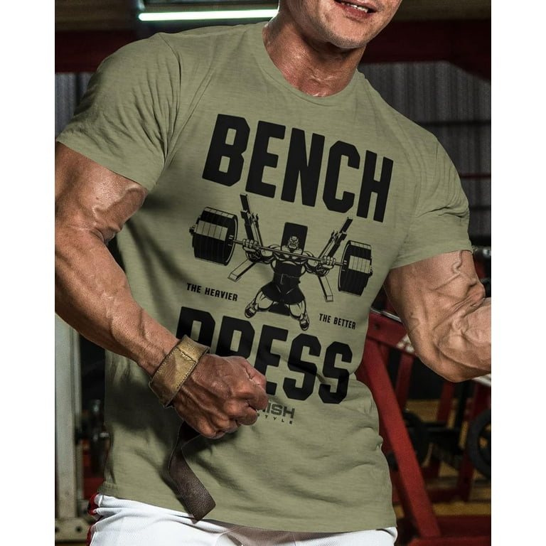 Gymish Bench Press Workout T-Shirt for Men – Funny Gym Shirt