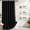 Black, variant on Beige Scalloped Linen Shower Curtain 72x72 Inches | Waterproof, Washable, Linen Texture, 12 Metal Hooks, Heavy Duty with Black Border
