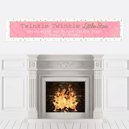 Pink Twinkle Little Star - Birthday Party Decorations Party Banner