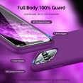 thumbnail image 2 of [5 in 1 for iPhone 11 Pro Case 5.8 inch, with 2 Pack Screen Protector + 2 Pack Camera Lens Protector, Liquid Silicone Slim Shockproof Protective Phone Case [Microfiber Lining] (Violet Red), 2 of 14