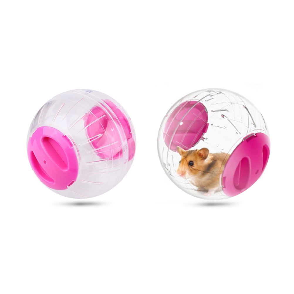 FELTECHELECTR 2Pcs Running Ball for Hamster Pink Plastic Small Pet Exercise and Entertainment Ball
