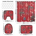 thumbnail image 4 of 4-Piece Bathroom Set with Waterproof Shower Curtain with Non-Slip Bath Mat, U-Shaped Mat & Toilet Lid Cover Christmas Tree Branches, 4 of 8