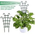 thumbnail image 3 of 2 Pack Stackable Plant Support Stakes for Indoor Climbing Plants, Green Plastic Trellis for Pothos, Hoya, Ivy, Small Potted Houseplants, 3 of 9