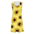 thumbnail image 4 of RYDCOT Women's Summer Dresses 2024 Beach Casual Sleeveless Sunflower Print Tank Dresses Sundress T Shirt Dresses for Women Loose Fit Sale or Clearance, 4 of 5