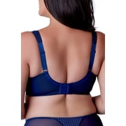 Women's Berlei B541 Beauty Stripe Underwired Minimizer Bra (Deep Blue 34DD)