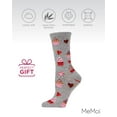 thumbnail image 6 of MeMoi Cupcakes Bamboo Blend Crew Socks - Womens - Female, One Size, Light Gray Heather, 6 of 7