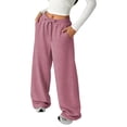 thumbnail image 3 of SUXIAN Girls Athletic Pants Elastic Waist Straight Leg Joggers Soft Comfortable Playwear Trousers Toddler Kids Baggy Sweatpants Girls Pink 9-10 Years, 3 of 4