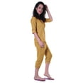 thumbnail image 3 of Moomaya Printed Cotton 3/4 Sleeve Shirt With Capri 2 Piece Nightwear Set Sleepwear For Womens, 3 of 7
