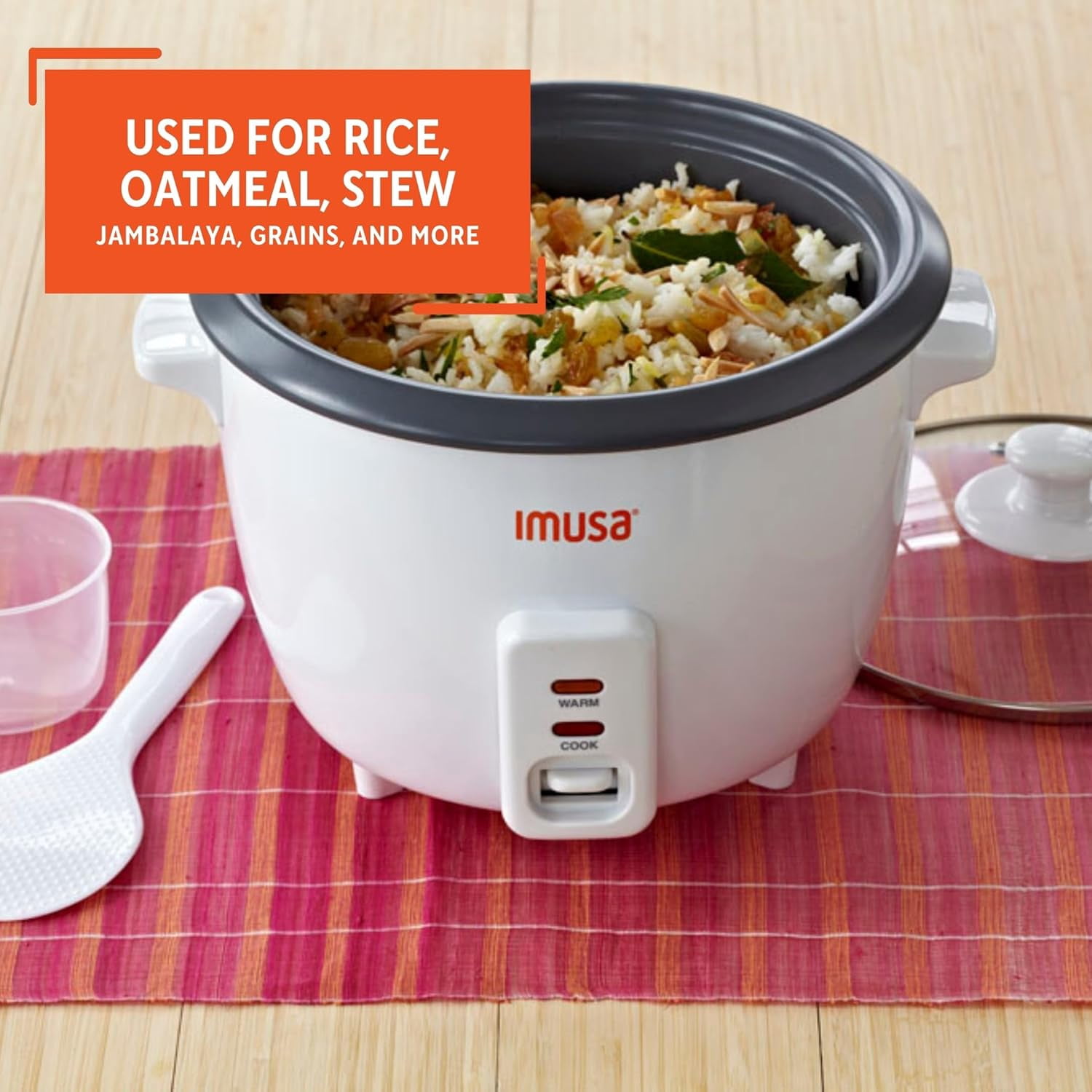 Electric Nonstick Rice Cooker 5-Cup (Uncooked) 10-Cup (Cooked), White
