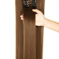 thumbnail image 4 of SHCKE Clip in Hair Extensions Light Chestnut Brown 8Pcs Set Clip-in Hair Extensions 23 Inch Long Straight Hair Extensions Double Weft Synthetic Hairpiece for Women, 4 of 6