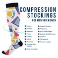 thumbnail image 2 of FORMRS Womens Knee High Socks Casual Long Thick Travel Daily Wear, 2 Pairs, Green Retro Shapes, 2 of 6