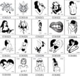 thumbnail image 2 of Waterproof Tattoo Stickers Hand-Painted Lines Black And White Tattoo Stickers, 2 of 6