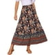 thumbnail image 1 of Falda larga bohemia con volantes de cintura alta floral para mujer INSPIRE CHIC XL azul oscuro, 1 of 6