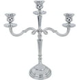 thumbnail image 3 of Aspen Creative 16304-11-2, Nickel Aluminum Decorative Candle Holder, 4-3/4" D x 11-3/4" H, Set Of 2, 3 of 3